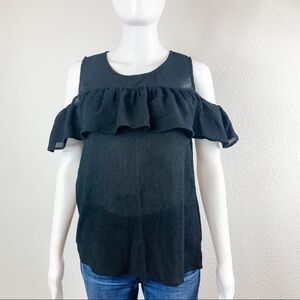 Papermoon Black Cold Shoulder Blouse